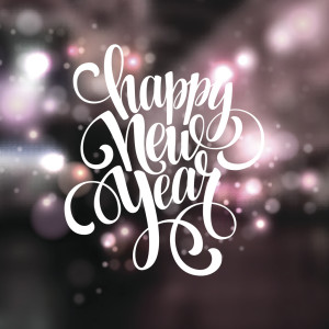 Happy New Year background with   lettering design