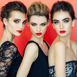 Three beautiful girls with make-up