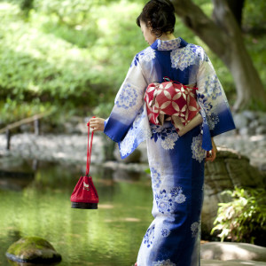 young woman in kimono