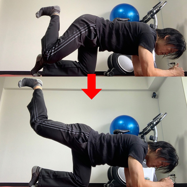 股関節伸展動作を高める動的ストレッチ